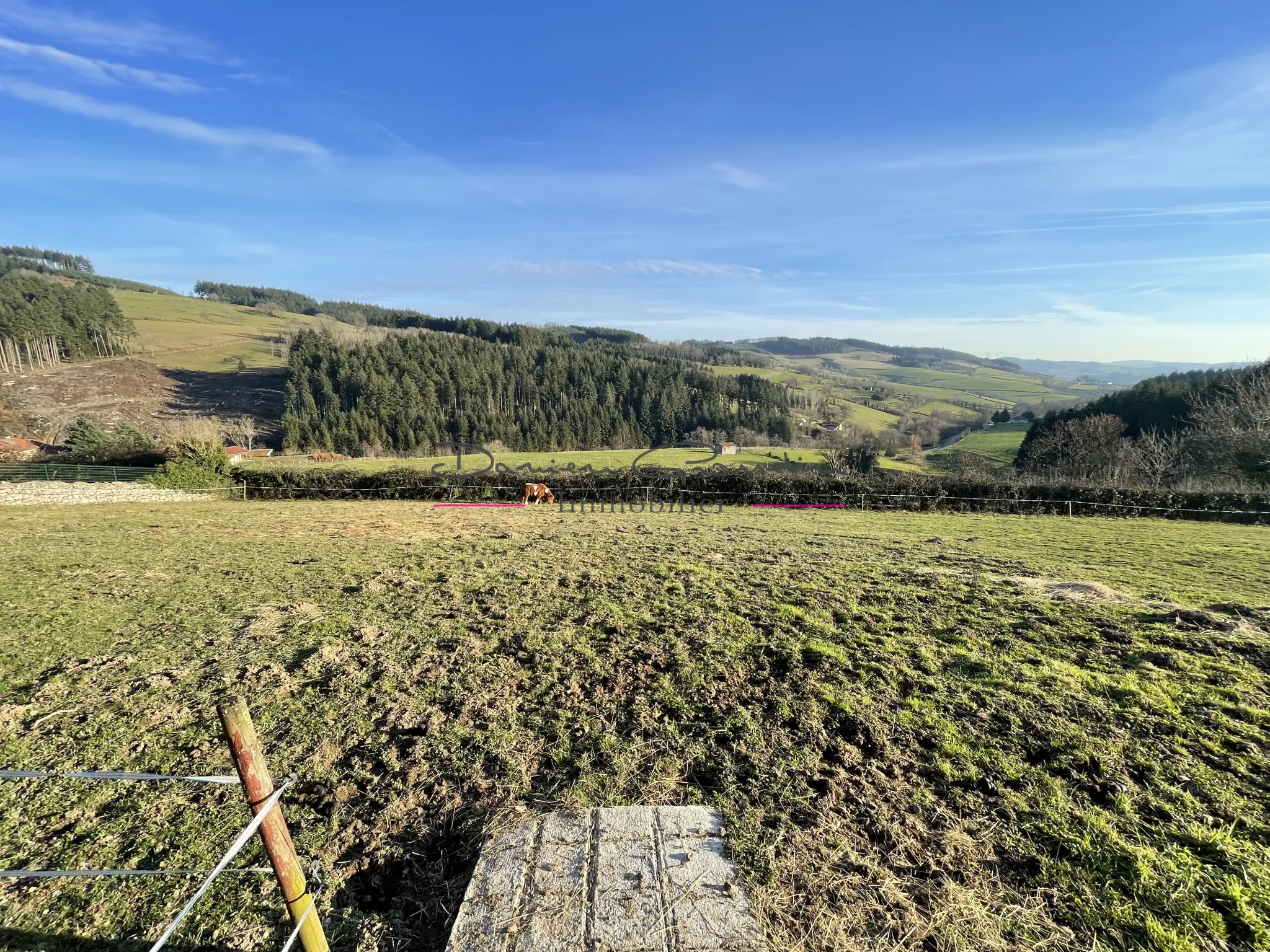 Corps de ferme rénové avec vue dégagée sur la campagne à Cublize 