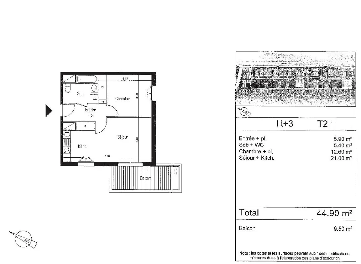 À vendre - Appartement T2 spacieux de 44,6 m² à Beauzelle 