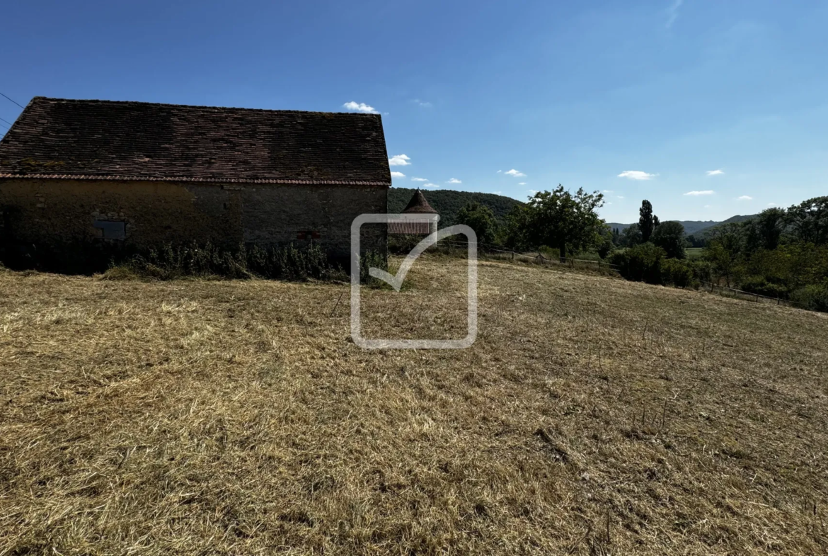 Grange en Pierres à Rénover sur Terrain de 1 Hectare à Saint Chamarand 