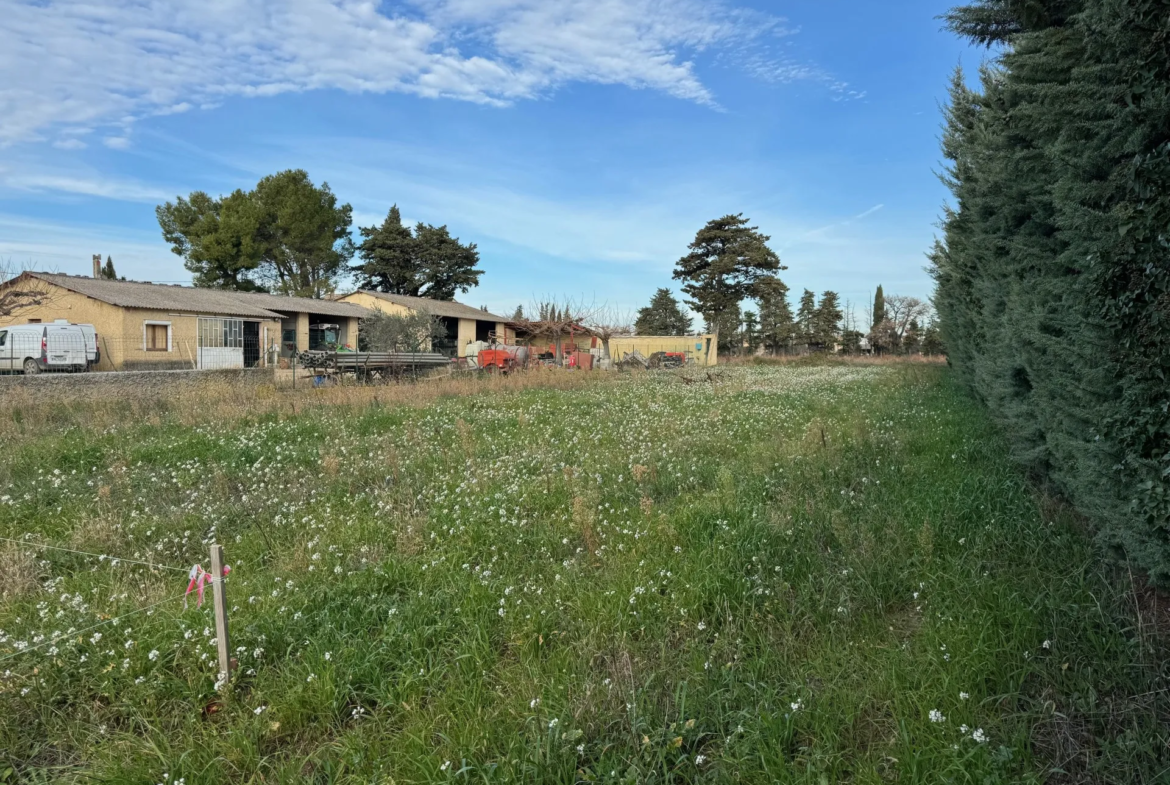 Terrain constructible de 1159 m2 à Sainte Cécile les Vignes 