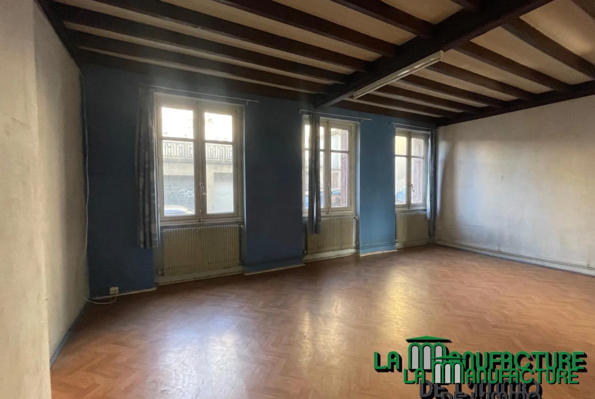 Appartement 115,42 m² Carrez + 27,93 m² hors Carrez à rénover à St-Etienne 