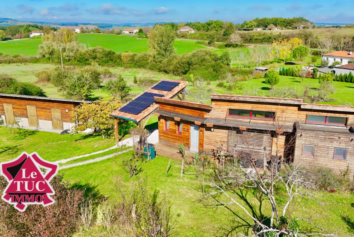 Maison écologique à Villeneuve-sur-Lot avec 2 chambres et piscine naturelle 