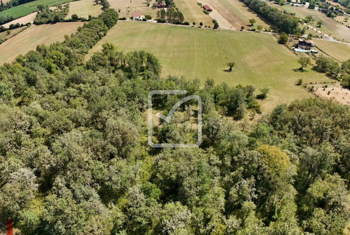 Grand Terrain à Bâtir en Campagne avec Partie Boisée à St Chamarand 