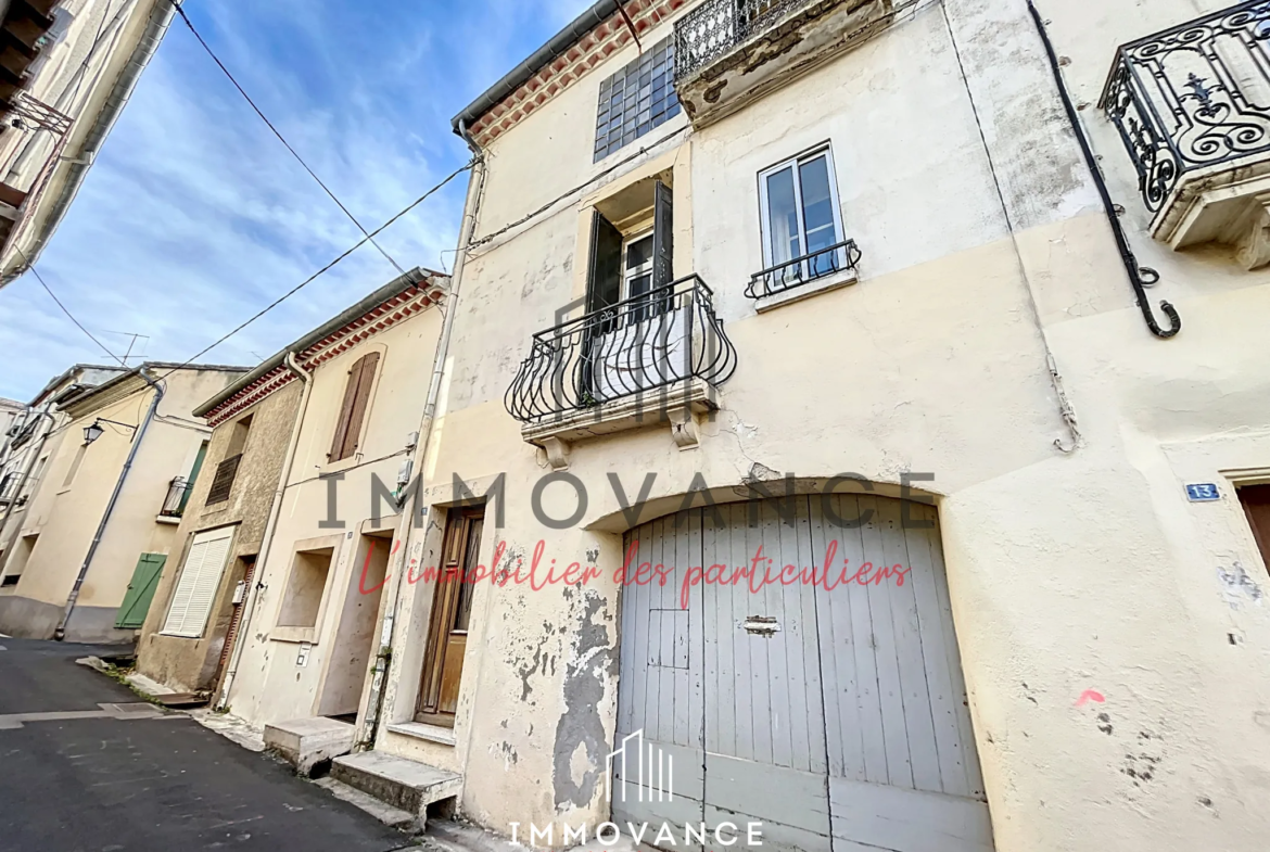 Maison vigneronne à rénover de 62m² avec garage à Fabrègues 