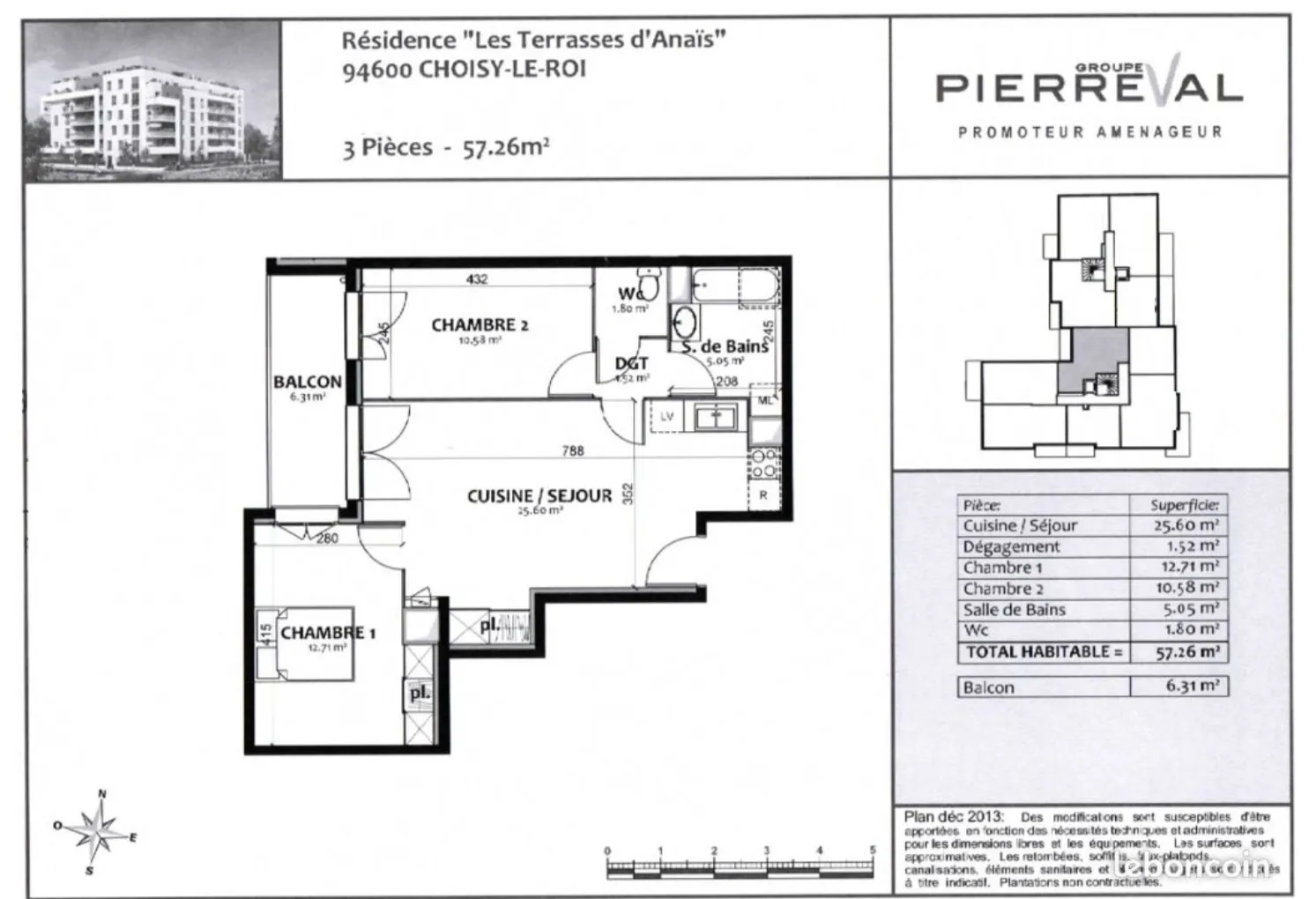 Appartement moderne 3 pièces avec balcon à Choisy-Le-Roi 