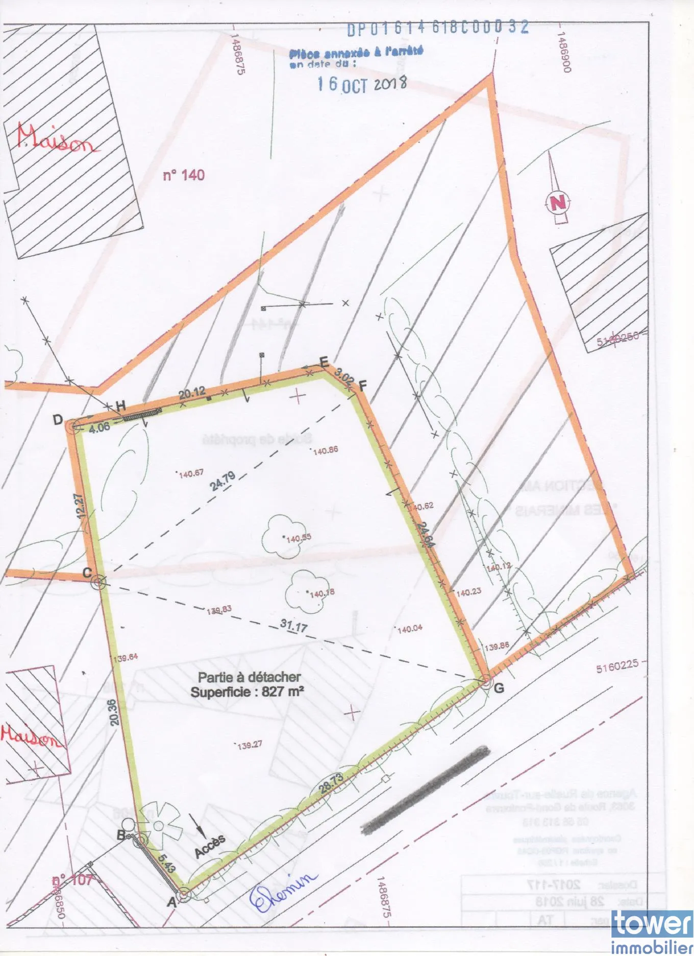 Terrain constructible de 827 m² à Garat près de Soyaux 