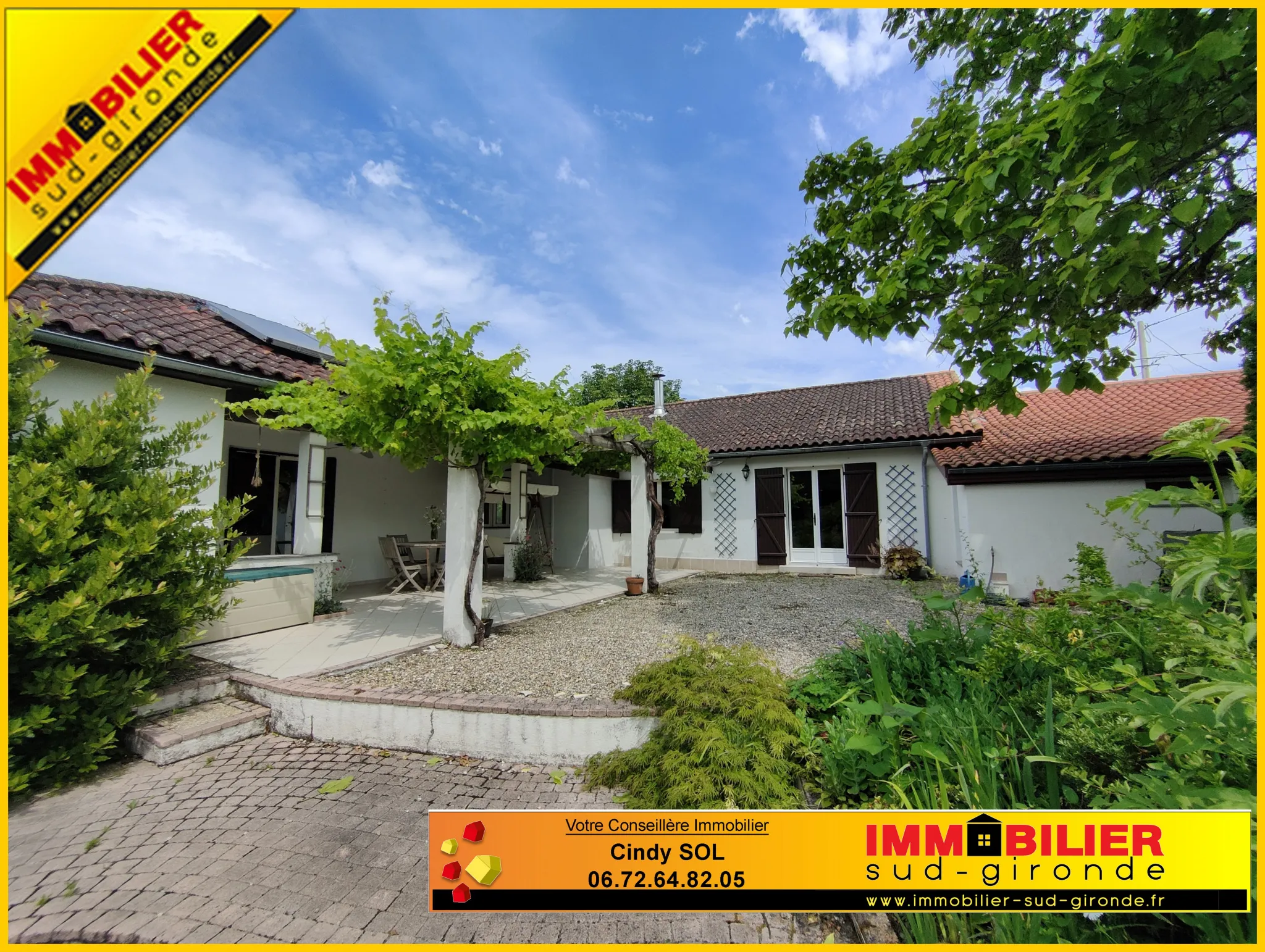 Maison familiale à vendre à Grignols avec jardin et terrasse 