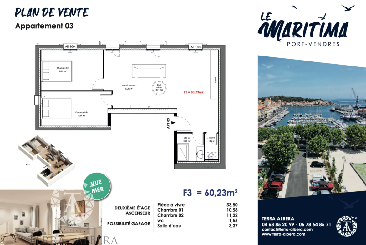 Appartement Neuf de Type 3 avec Vue Mer à Port-Vendres 