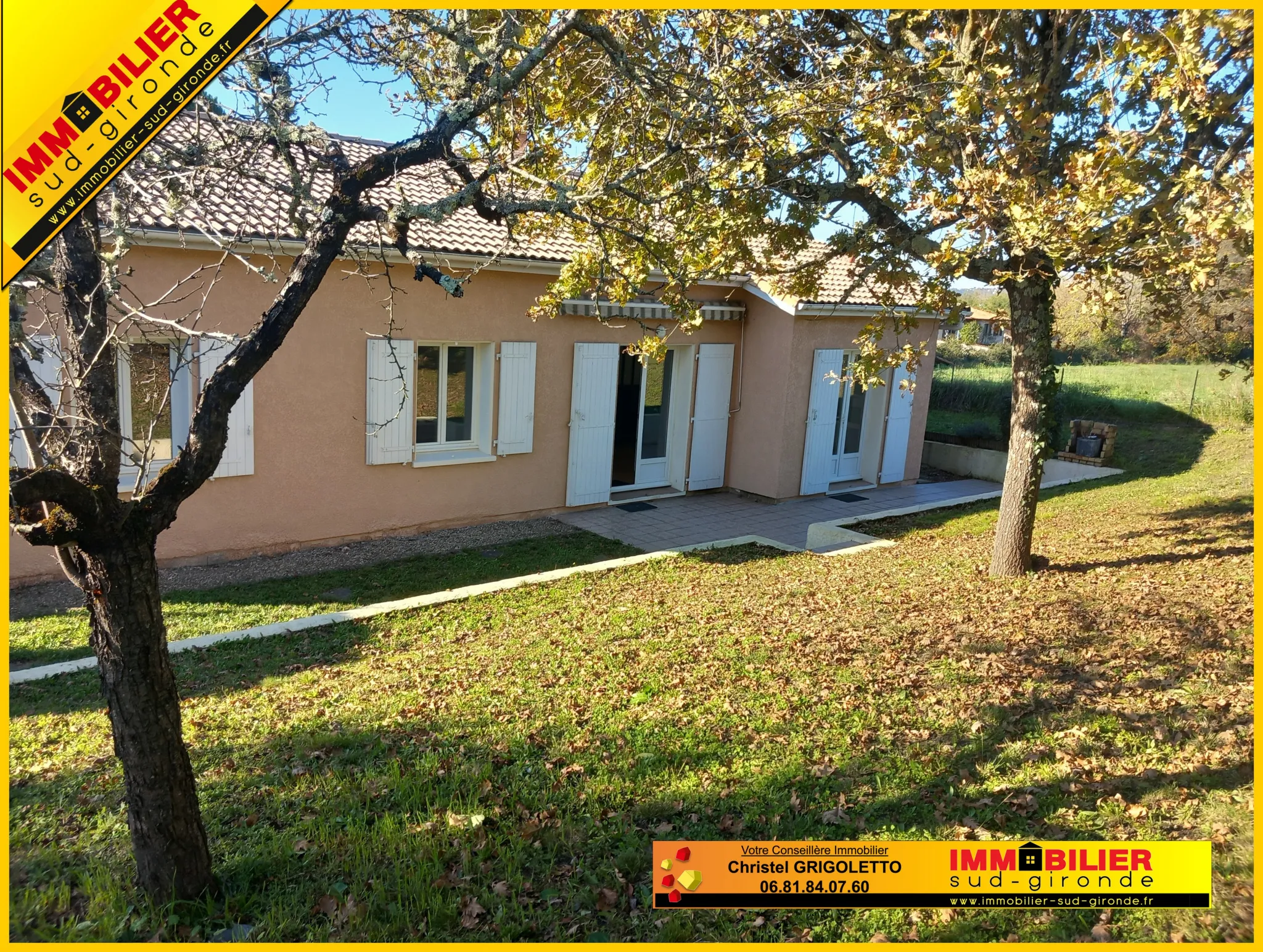 Maison contemporaine rénovée à Langon avec jardin 