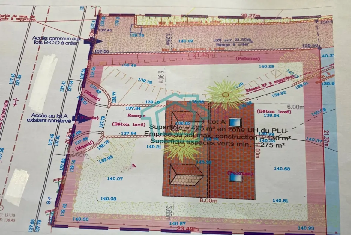 Terrain constructible de 465 m2 à La Queue Lez Yvelines 