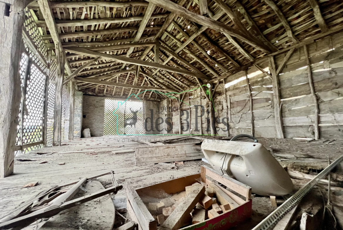 Ferme en pierre à rénover avec grange à Estadens 