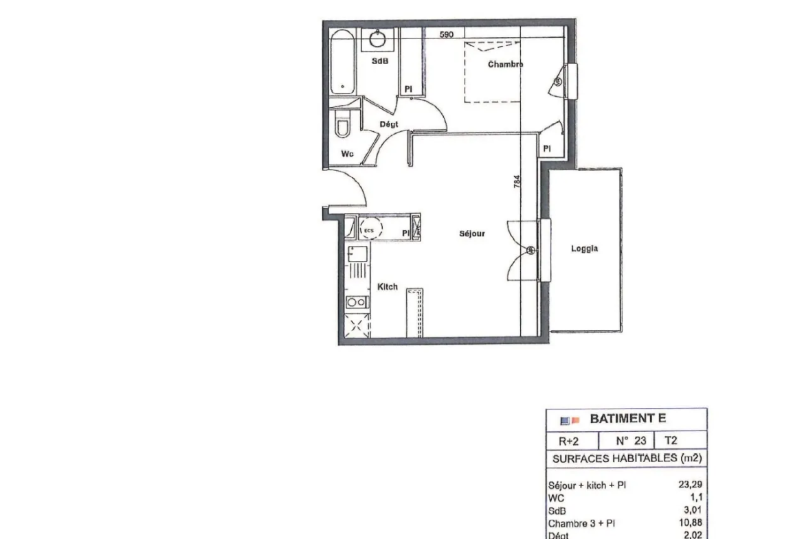 À vendre : Appartement T2 lumineux à Muret de 40.3 m² avec balcon 