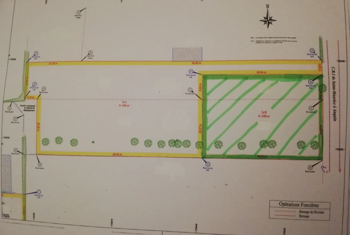 Terrain constructible de 1188 m² à vendre à Saint-Maurice-le-Vieil 