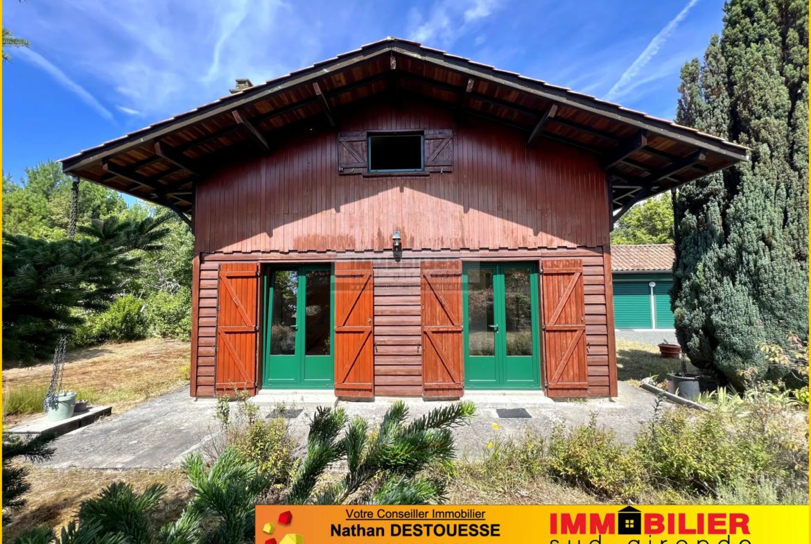 Chalet en bois avec garage à vendre à Saint-Michel de Rieufret 