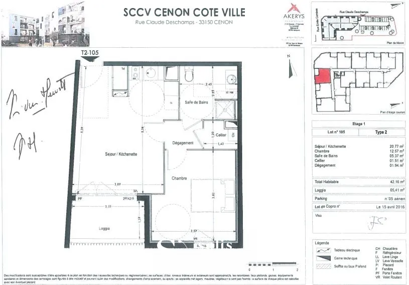 Charmant T2 de 42 m2 à Cenon, idéal pour investissement 