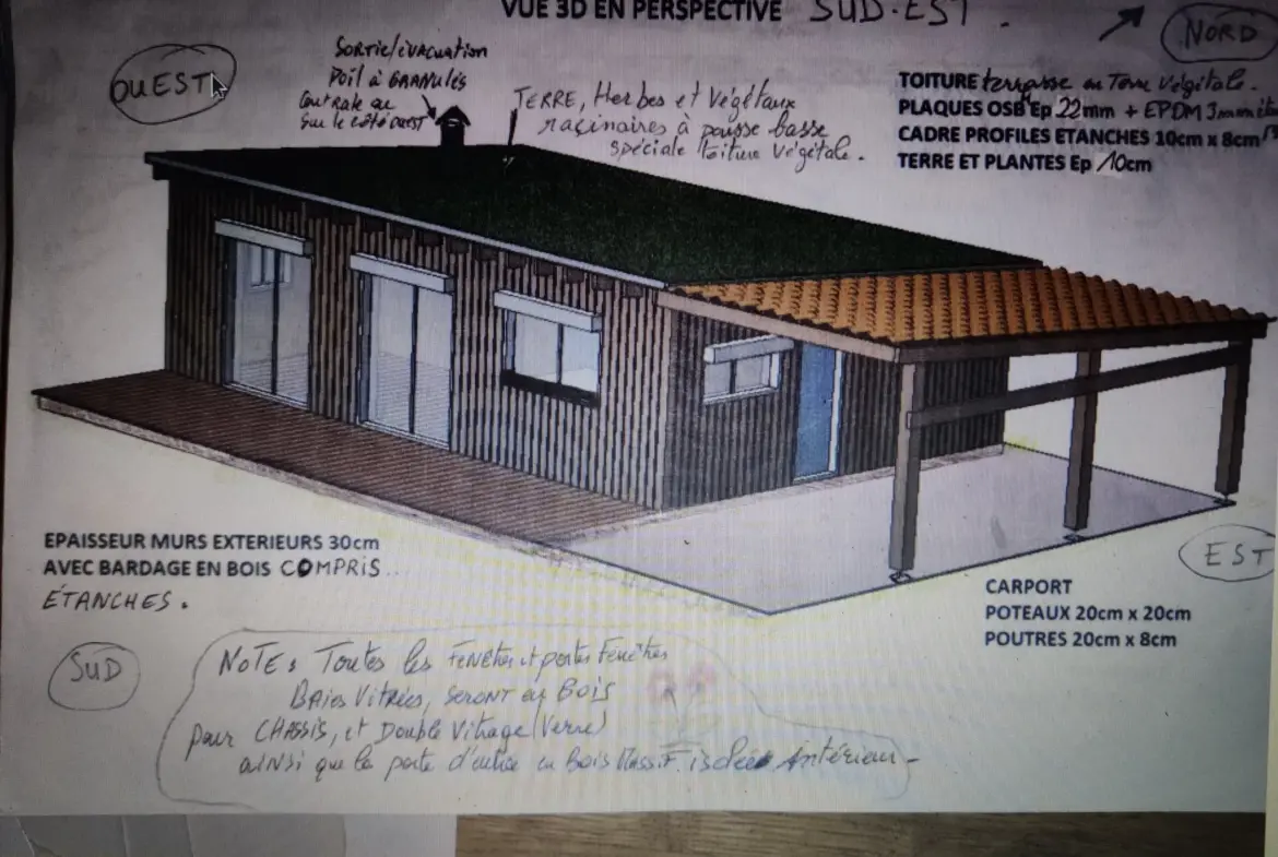 Terrain constructible de 3600m2 pour projet en bois à Brantôme 