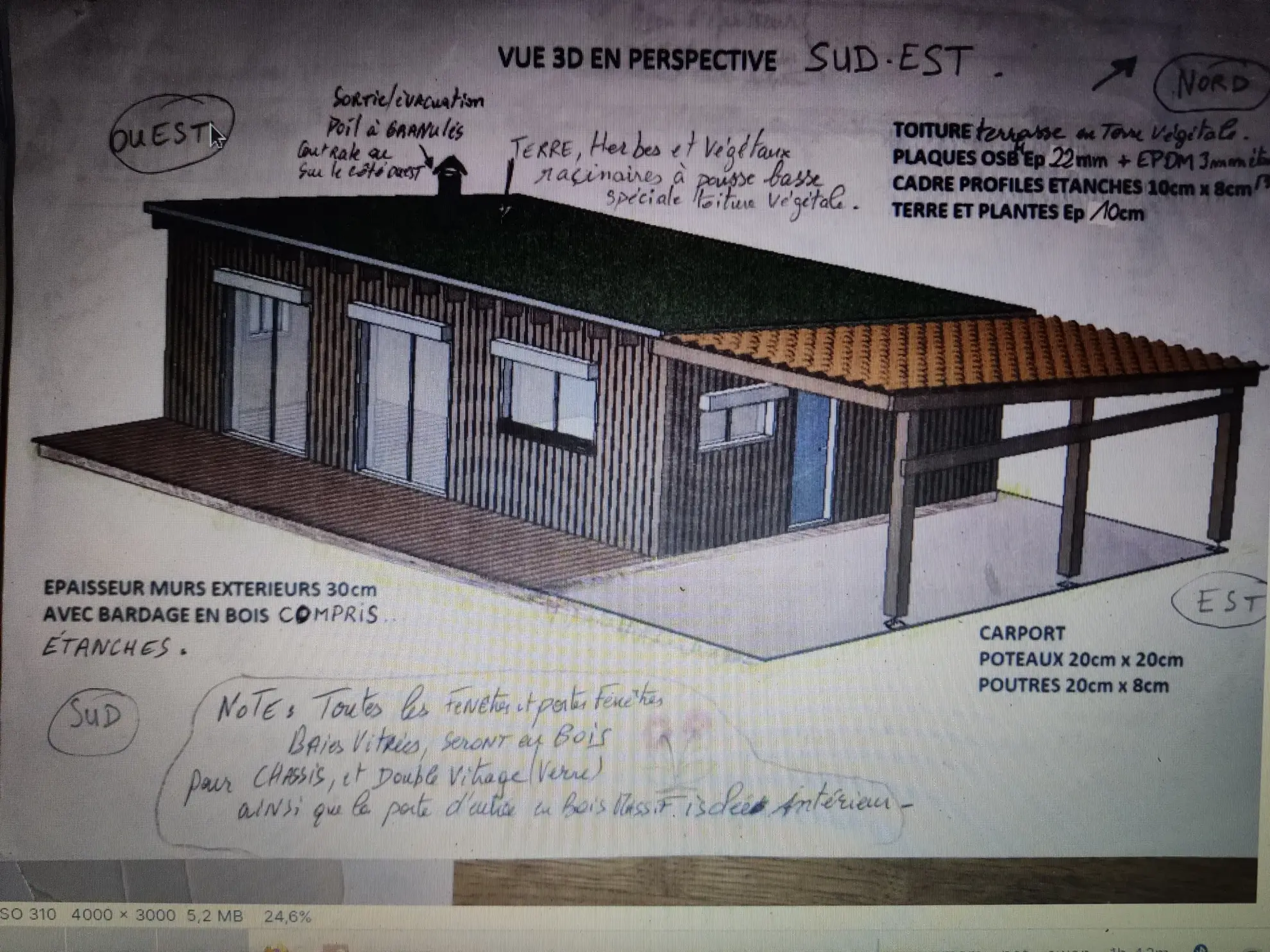 Terrain constructible de 3600m2 pour projet en bois à Brantôme 