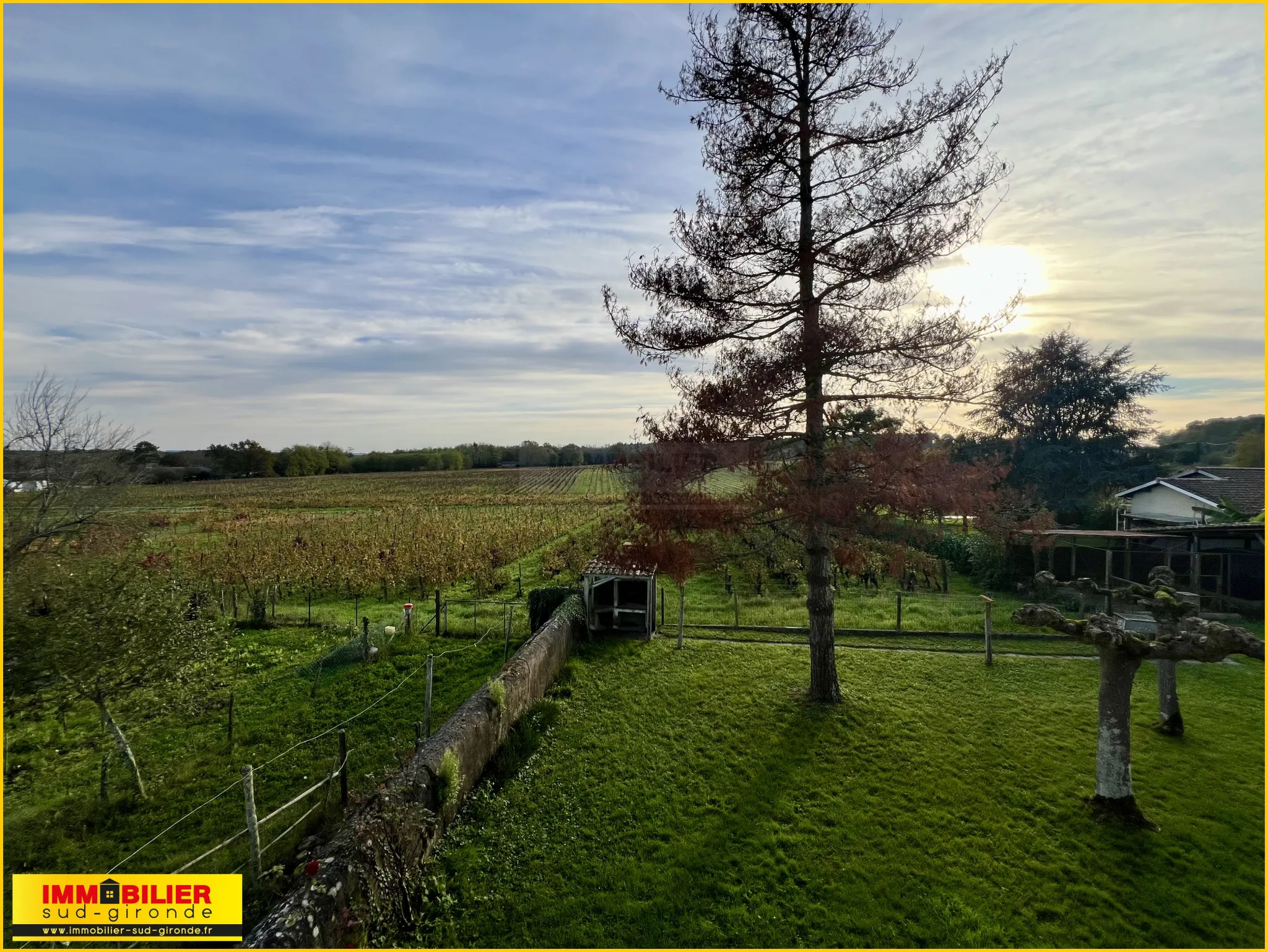 Maison en Pierre à Illats avec Vue Imprenable sur les Vignes 