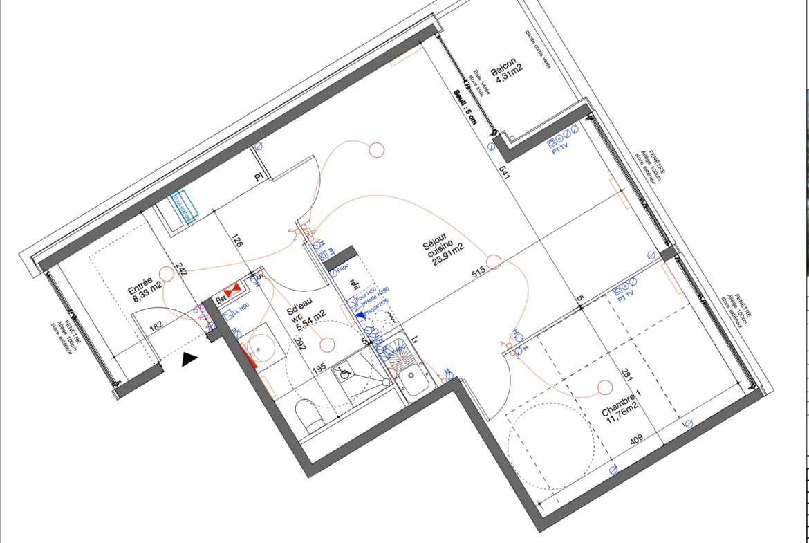 Charmant appartement T2 de 49 m² à Bordeaux avec balcon 