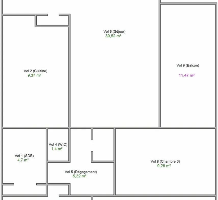 Appartement T4 de 96 m2 au dernier étage avec terrasse et garage - Le Cendre 