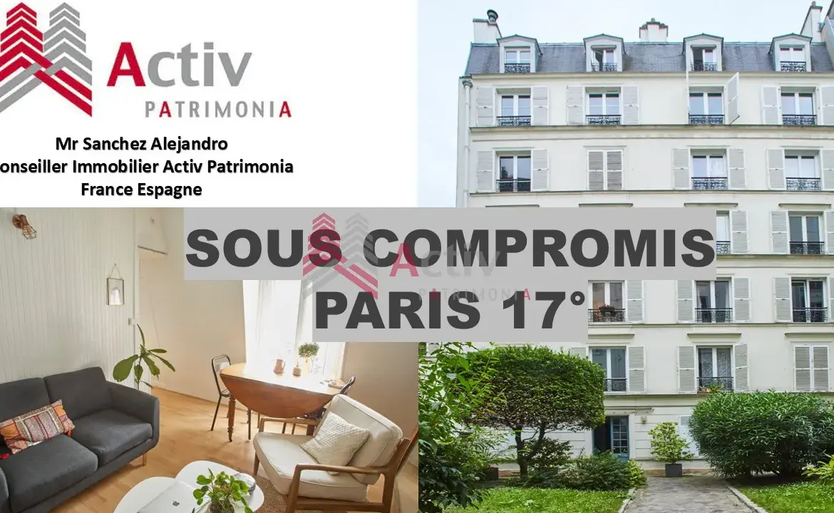 À vendre : Appartement 2 pièces dans le quartier des Batignolles à Paris 17ème 