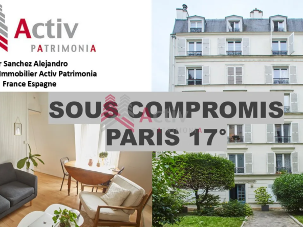 À vendre : Appartement 2 pièces dans le quartier des Batignolles à Paris 17ème