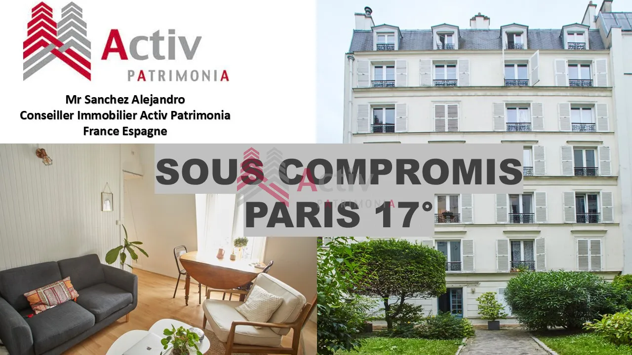 À vendre : Appartement 2 pièces dans le quartier des Batignolles à Paris 17ème 