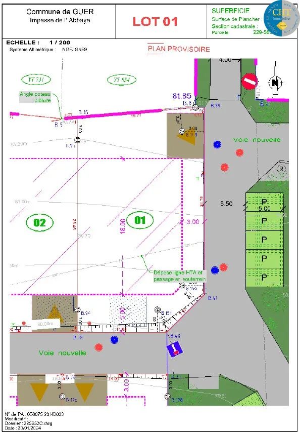 Terrain constructible de 475 m² à vendre à Guer (56380) 