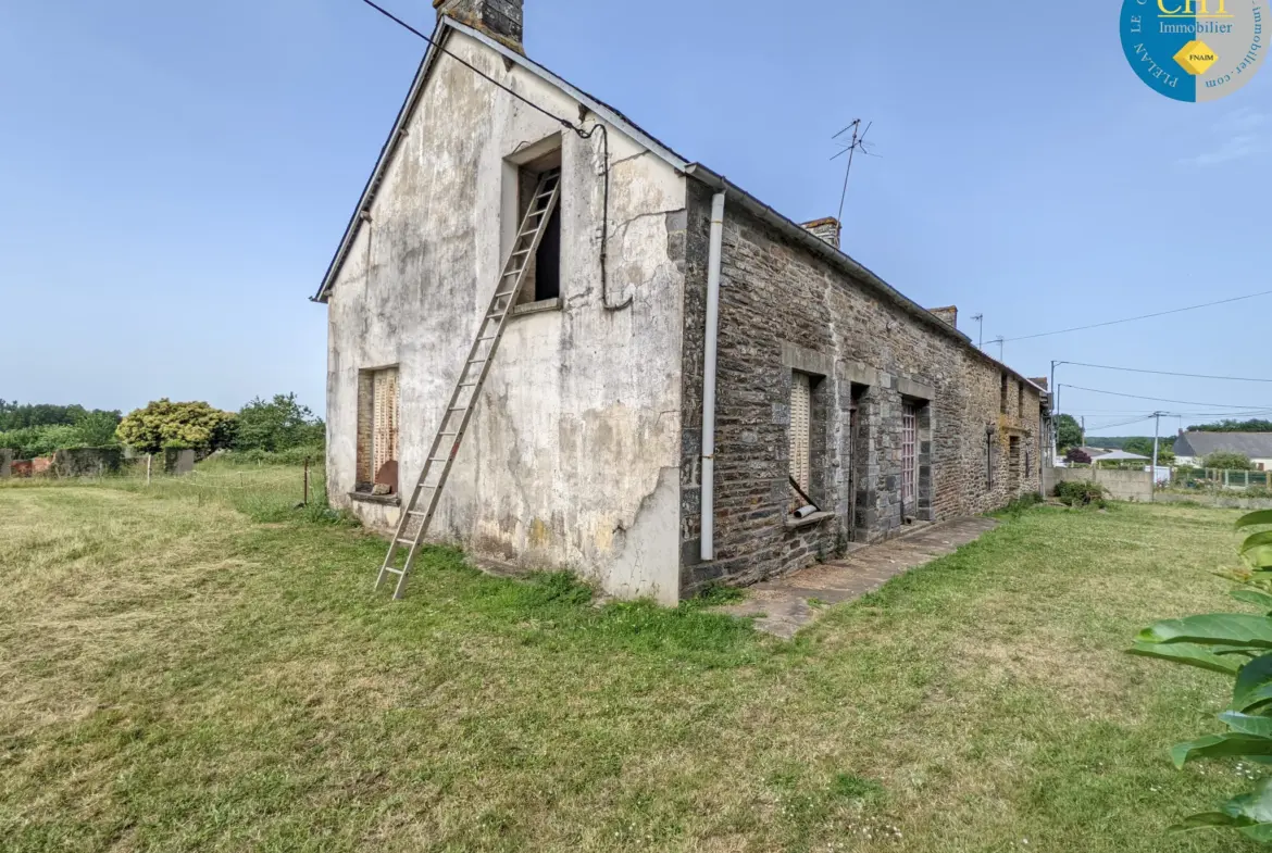 À vendre à Guer : Bâtisse en pierres à rénover avec terrain de 1499 m² 