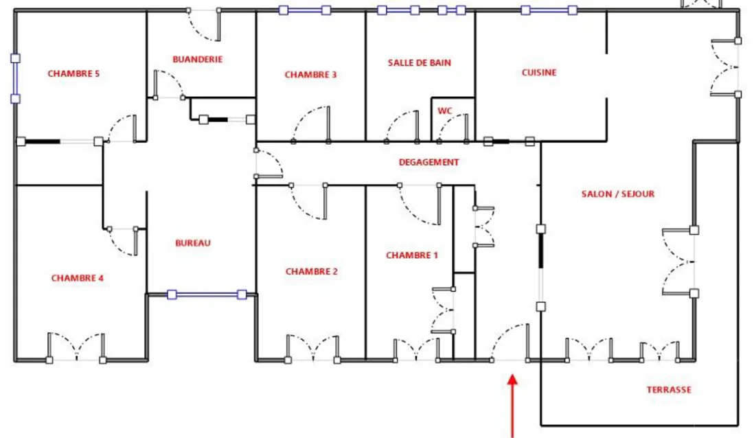 Maison de plain-pied, 160 m² avec piscine à Sainte Bazeille 