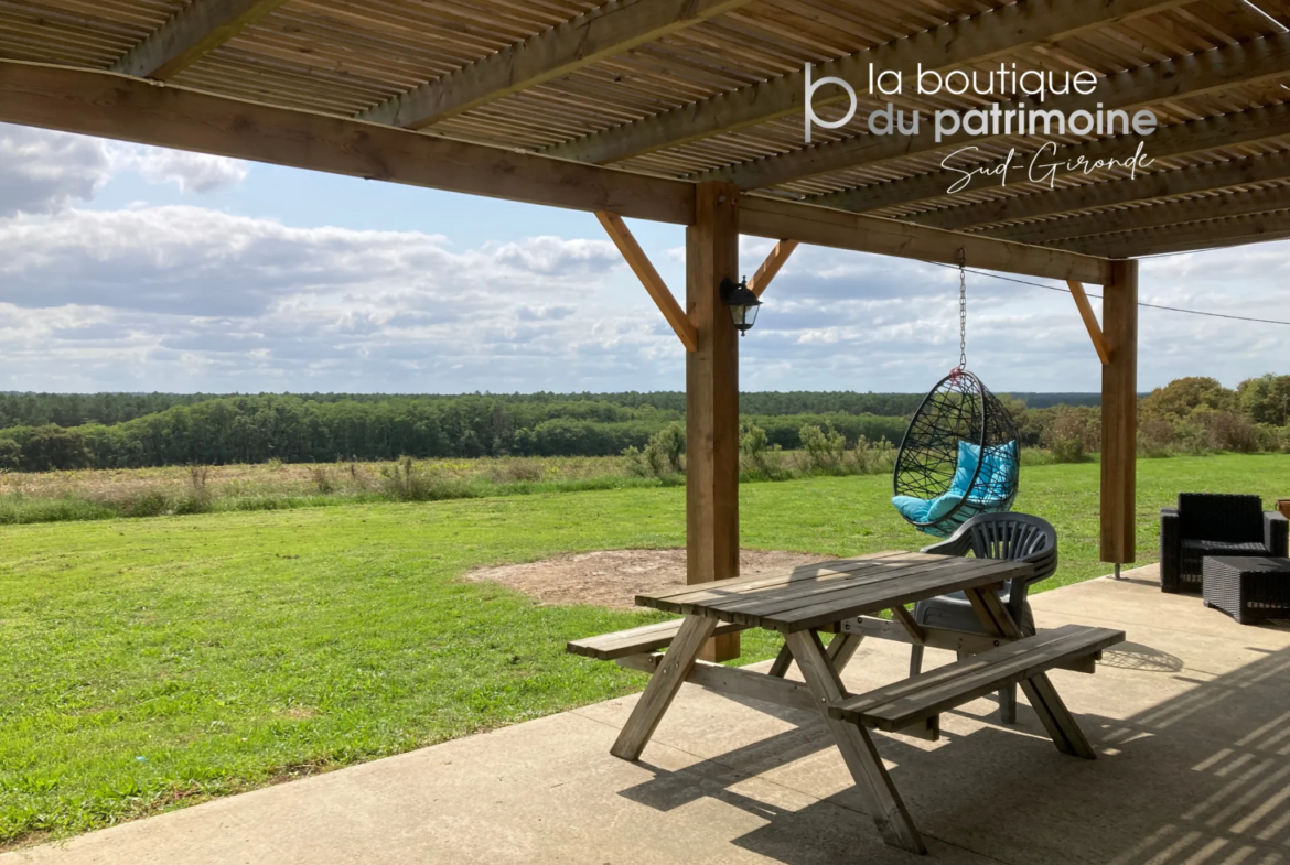 Maison rénovée de 130 m² à Bazas avec jardin et vue dégagée 