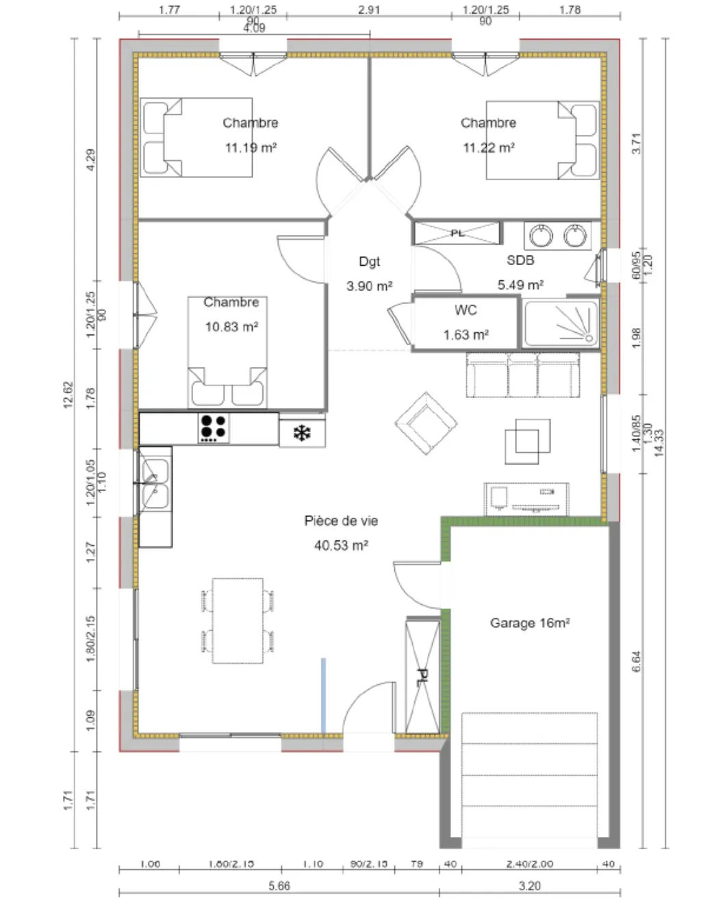 Terrain constructible de 500 m² à vendre à Firminy 