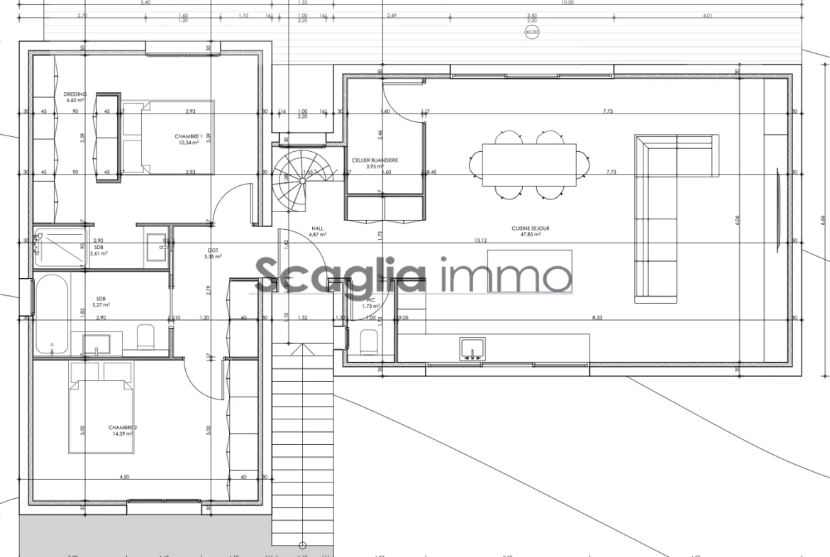 À vendre : terrain à bâtir à Pietrosella de 947 m² avec permis de construire. 