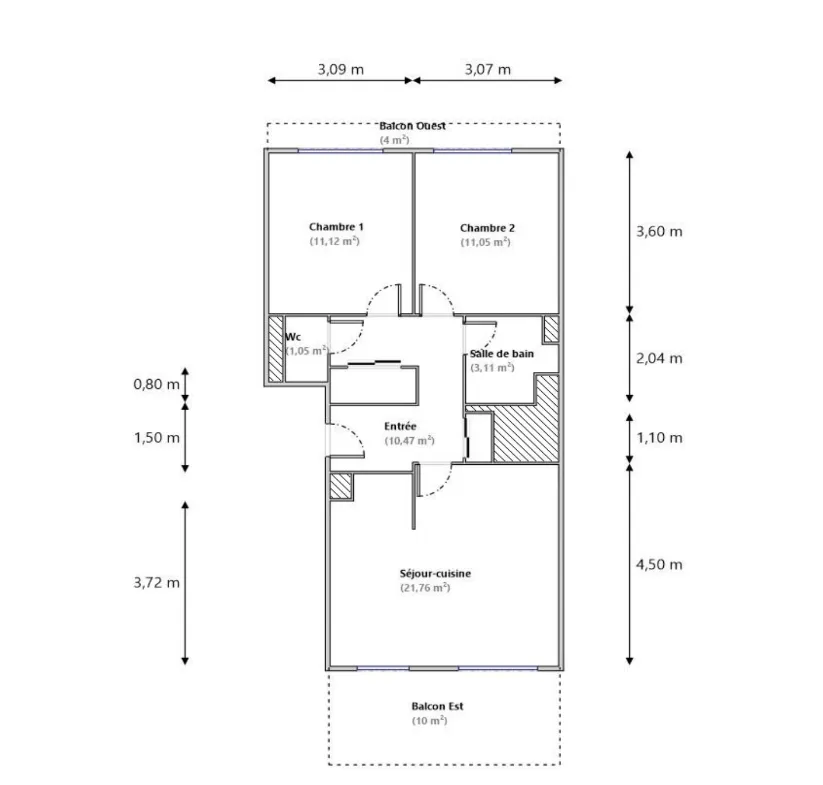 À vendre : Appartement 3 pièces lumineux à Nice St Sylvestre 