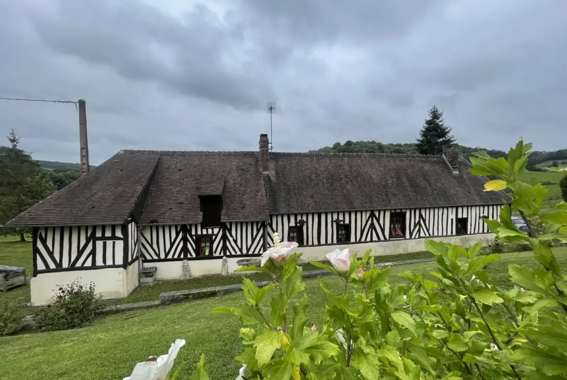 À vendre : Belle longère normande avec possibilités d'aménagement à Canapville 