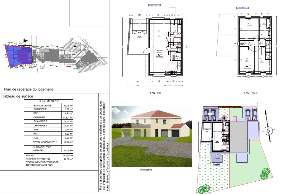 Maison Mitoyenne Neuve de 91 m2 à Montceau 