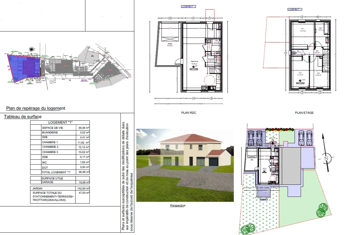 Maison Mitoyenne Neuve de 91 m2 à Montceau 