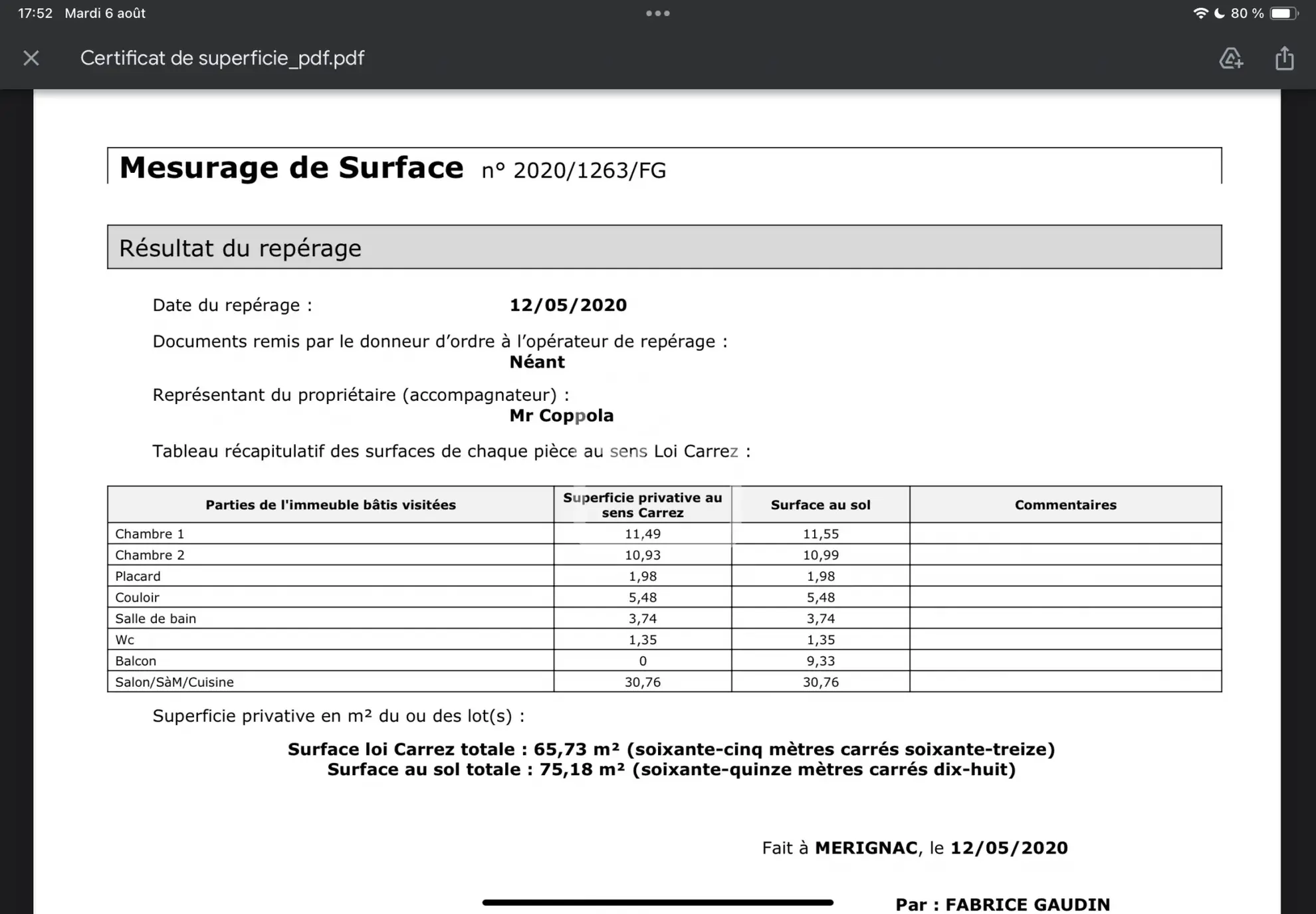 Superbe appartement T3 de 66 m² avec garage à Mérignac (33700) 