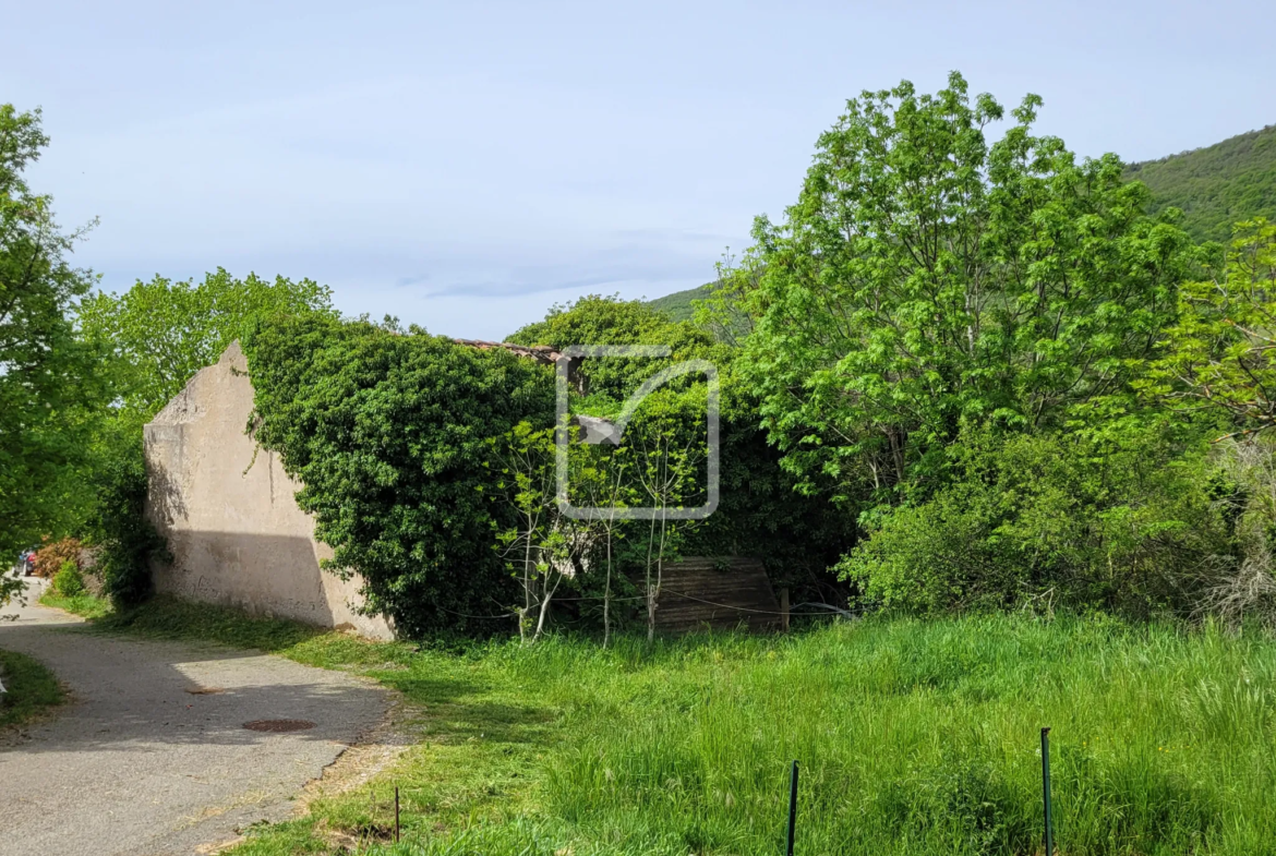 Terrain constructible avec grange et parcelles en bois près de Plan de Baix 