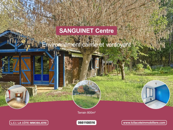 Maison en bois à rénover à Sanguinet sur terrain de 800 m²