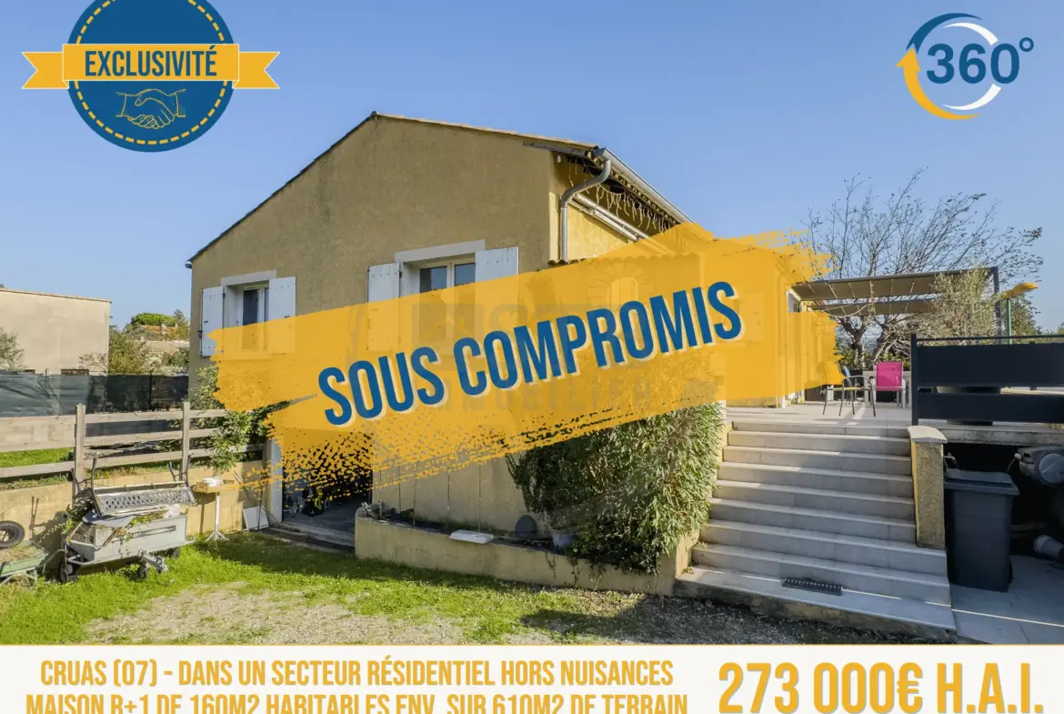 Maison R+1 avec Sous-sol à Cruas - 120 m² Habitable 