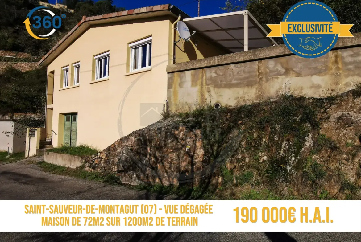 Maison individuelle de 72 m² sur 1200 m² à Saint-Sauveur-de-Montagut 