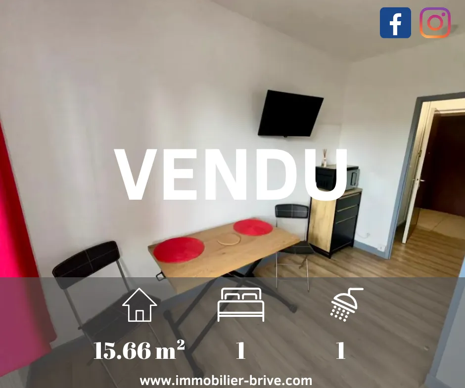 À vendre : Studio de 15 m² à la résidence Chambord, Brive la Gaillarde 