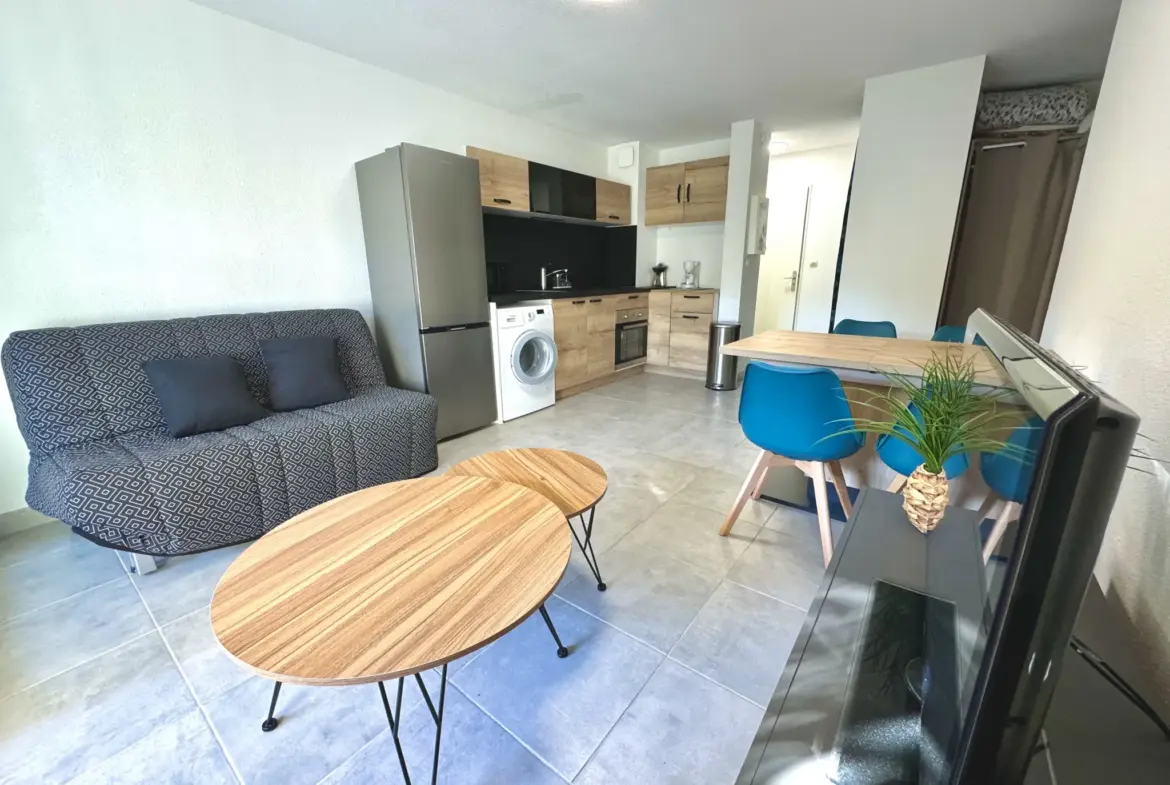 Appartement T2 cabine de 34 m² avec jardinet près de la plage 