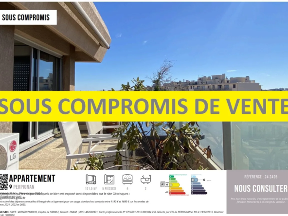 Appartement T5 au Dernier Étage avec Terrasse à Perpignan