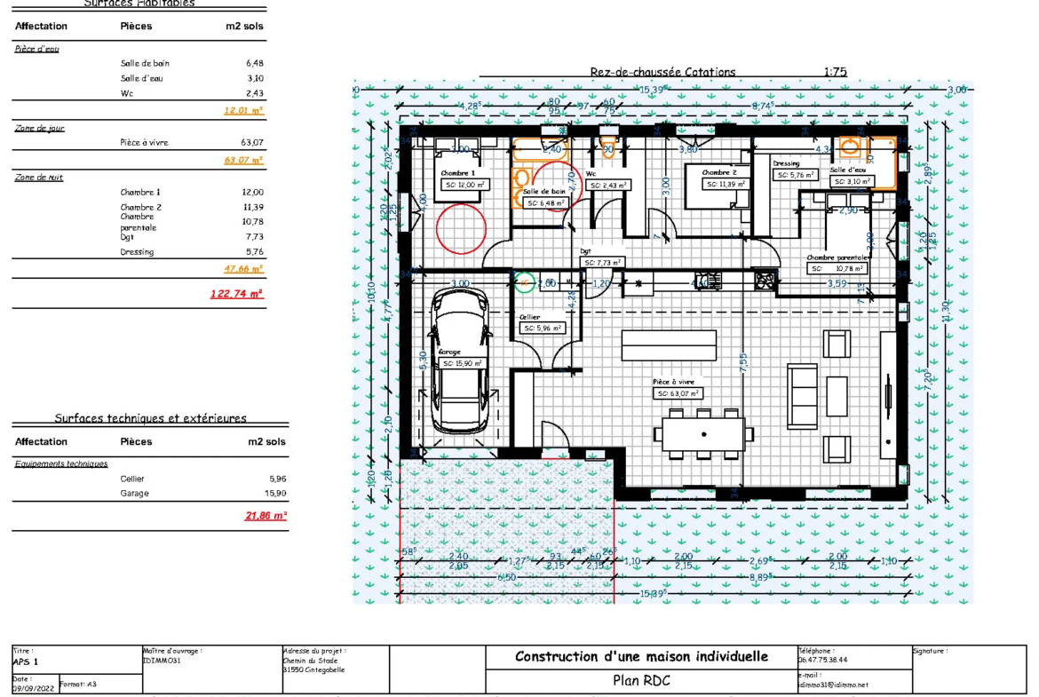 Maison neuve 4 pièces de 123 m² à Cintegabelle 