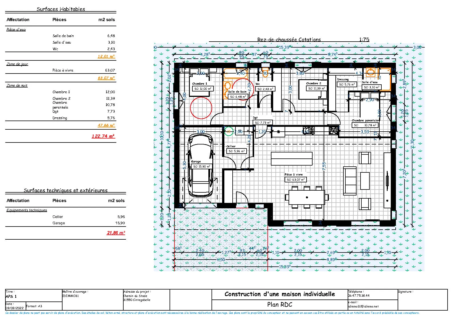 Maison neuve 4 pièces de 123 m² à Cintegabelle 