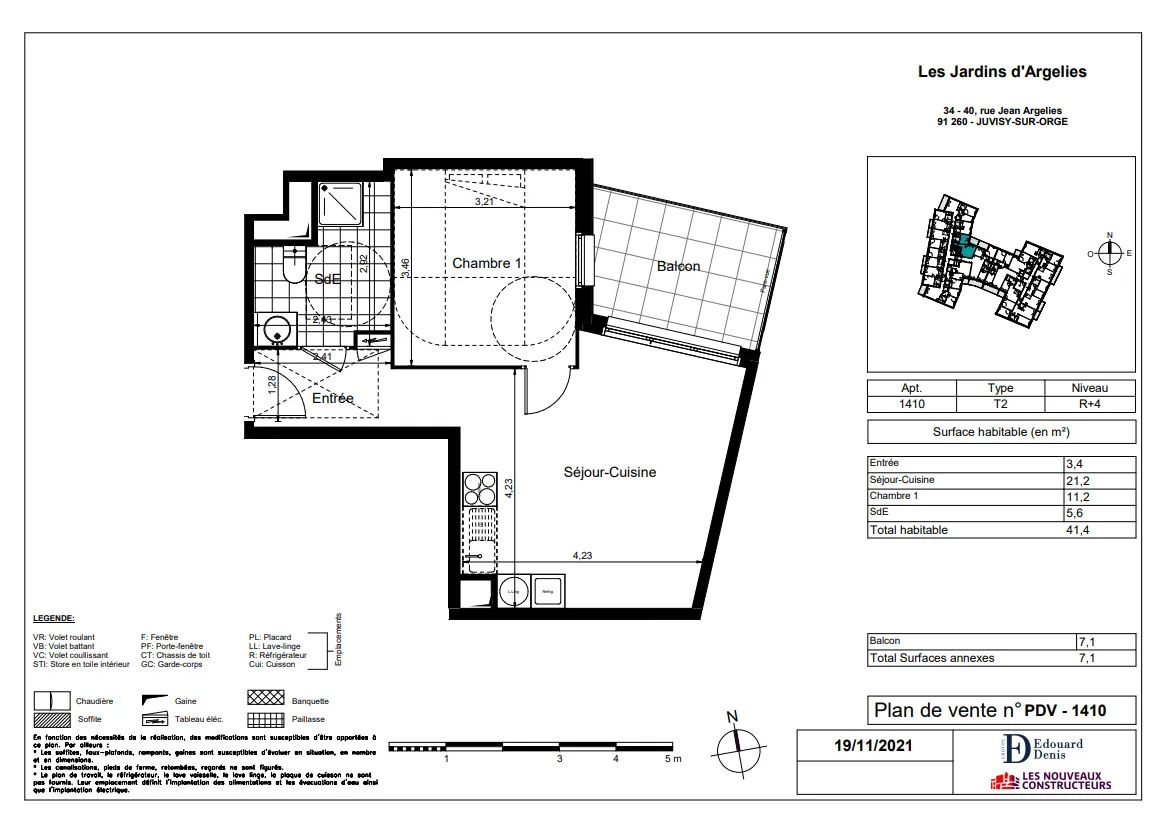 Appartement 2 pièces à vendre - 42 m² - Juvisy sur Orge 