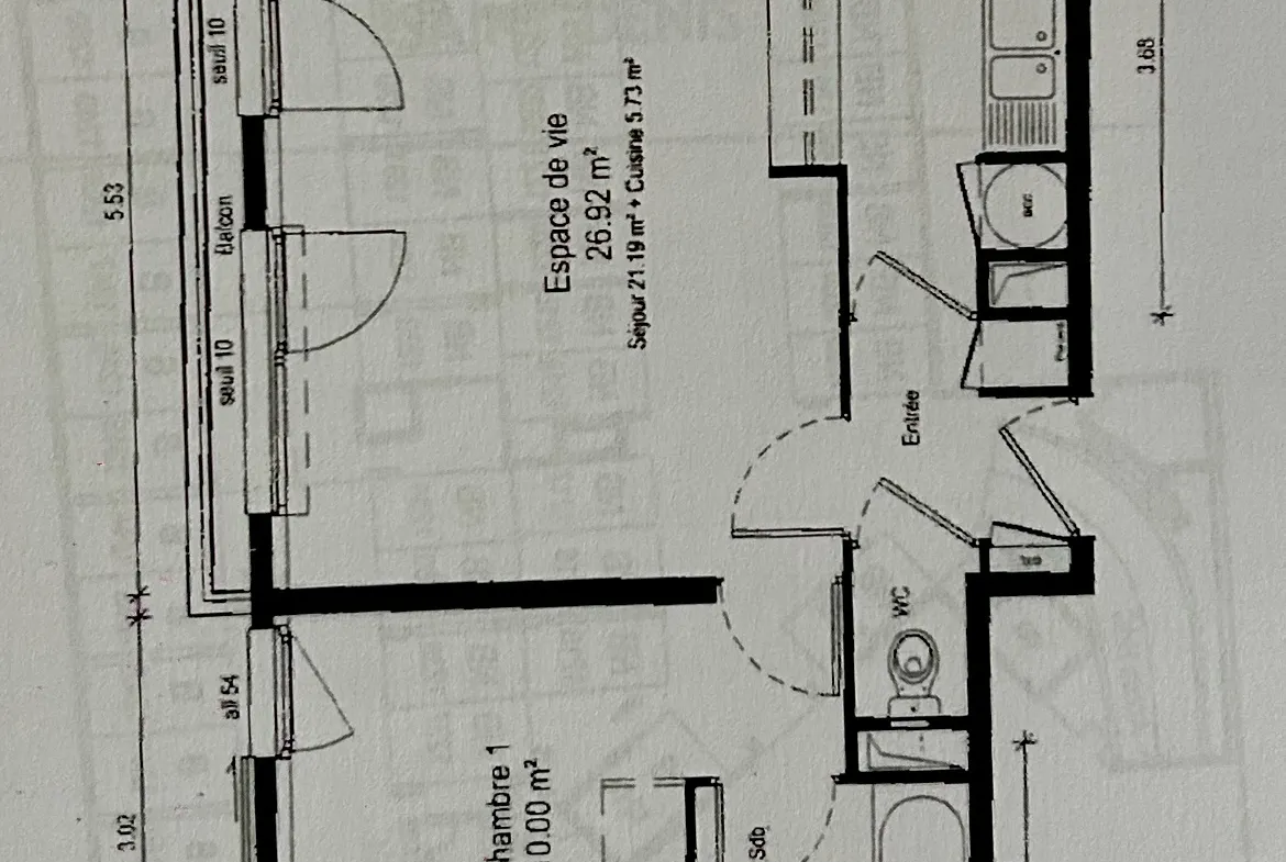 À Vendre Appartement T2 43,11 m² à Saint-Denis, Pleyel 