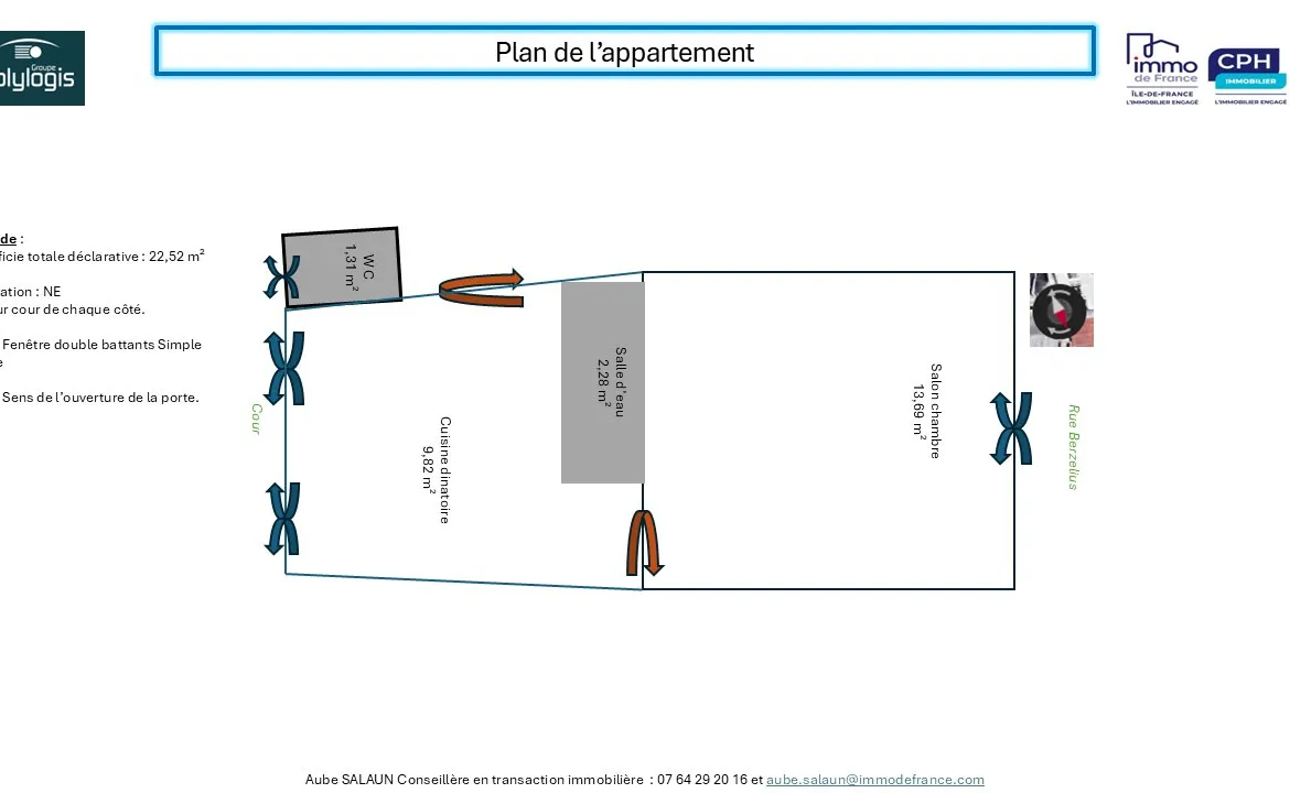 Appartement 2 pièces lumineux à Paris XVII - Brochant 